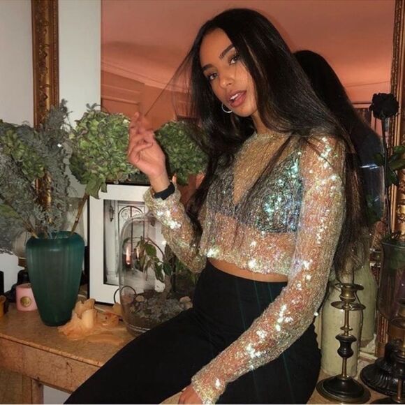 Zara blogger favorite iridescent semi sheer crop top - Picture 9 of 9